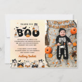 Halloween Ghost Birthday Party Foto Dankeskarte (Vorderseite)