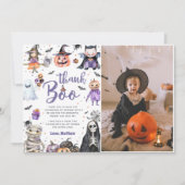 Halloween Ghost Birthday Party Foto Dankeskarte (Vorderseite)