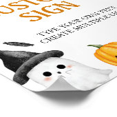 Halloween Ghost Birthday Party Table Sign Poster (Ecke)