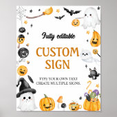 Halloween Ghost Birthday Party Table Sign Poster (Vorne)