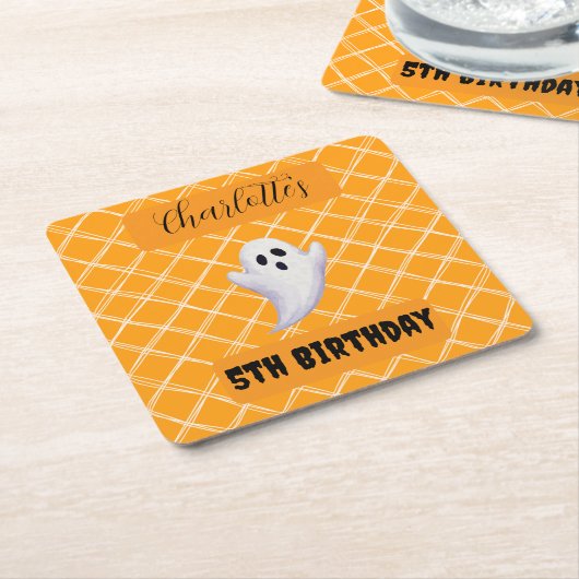 Halloween Ghost Birthday Party Untersetzer (angewinkelt)