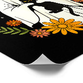 Halloween Ghost Black Cat Cute Funny Poster (Ecke)