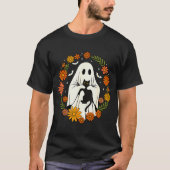 Halloween Ghost Black Cat Cute Funny T-Shirt (Vorderseite)