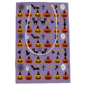 Halloween Ghost Black Cat Orange JackOLantern Mittlere Geschenktüte (Vorderseite)
