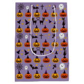 Halloween Ghost Black Cat Orange JackOLantern Mittlere Geschenktüte (Rückseite)