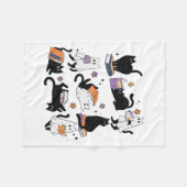 Halloween Ghost Black Cat Reading Book Costume Fleecedecke (Vorderseite (Horizontal))