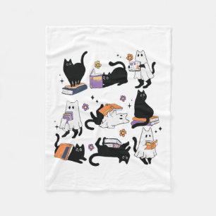 Halloween Ghost Black Cat Reading Book Costume Fleecedecke
