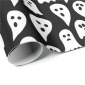 Halloween Ghost Black und White Geschenkpapier (Rolleneckpunkt)