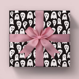 Halloween Ghost Black und White Geschenkpapier