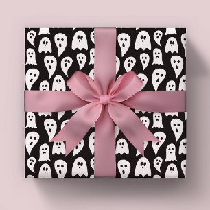 Halloween Ghost Black und White Geschenkpapier