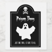 Halloween Ghost Black und White Weinetikett (Einzelnes Label)