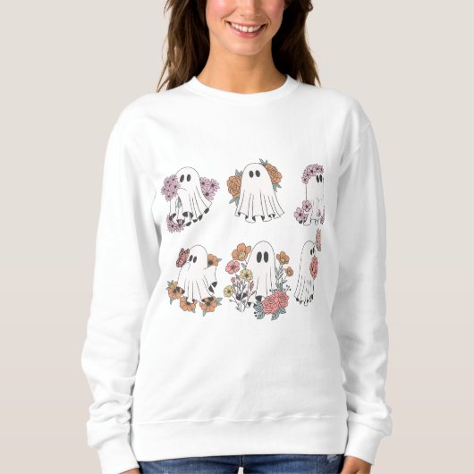 Halloween Ghost-Blume Sweatshirt (Vorderseite)