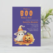 Halloween Ghost Boo Babydusche Einladung (Stehend Vorderseite)