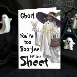 Halloween Ghost Boo Boujee Womens Happy Birthday Karte