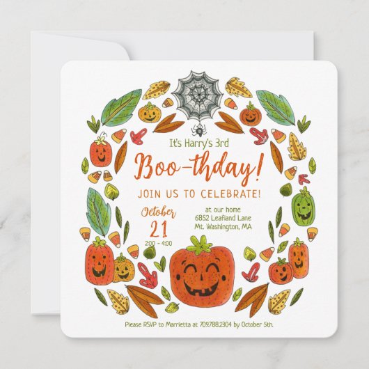 Halloween Ghost Boo-Donnerstag Einladung (Vorderseite)