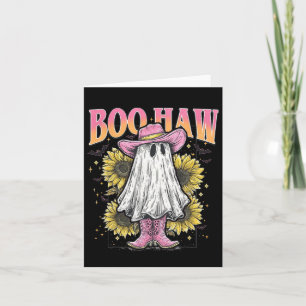 Halloween Ghost Boo Haw Western Cowgirl Sonnenblum Karte