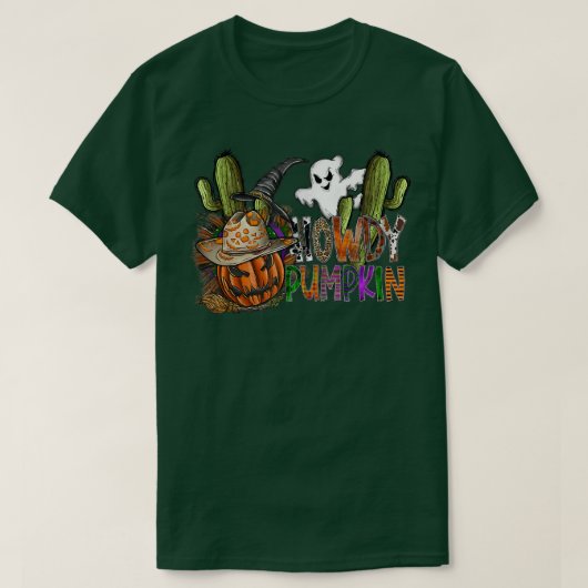 Halloween Ghost Boo Howdy Spooky Season Western Co T-Shirt (Design vorne)
