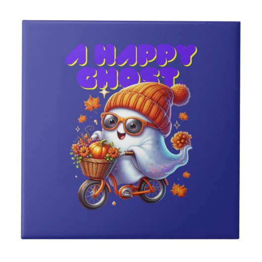Halloween Ghost Boo Keramik Tile Fliese (Vorderseite)