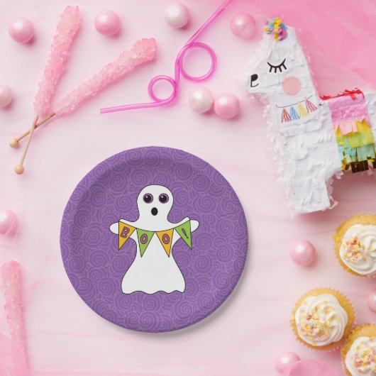 Halloween Ghost Boo Lila Party Pappteller (Party)
