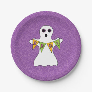 Halloween Ghost Boo Lila Party Pappteller