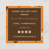 Halloween Ghost Boo Muster Herbst Herbst Vielen Da Quadratische Visitenkarte (Rückseite)