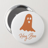 Halloween Ghost Boo Orange und White Button Button (Vorne & Hinten)