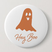 Halloween Ghost Boo Orange und White Button Button (Vorderseite)