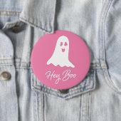 Halloween Ghost Boo Pink und White Button Button (Beispiel)