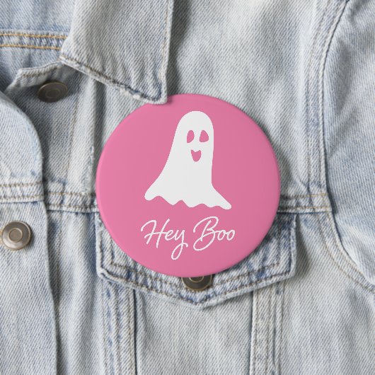 Halloween Ghost Boo Pink und White Button Button (Beispiel)