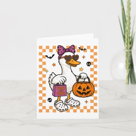 Halloween Ghost Bow Coquette Trick or Tree Karte (Vorderseite)
