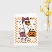 Halloween Ghost Bow Coquette Trick or Tree Karte (Gelbe Blume)