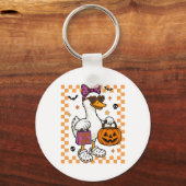 Halloween Ghost Bow Coquette Trick or Tree Schlüsselanhänger (Vorderseite)