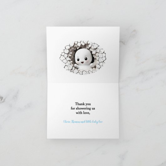 Halloween Ghost Boy Babydusche Danke Karte (Innenseite)