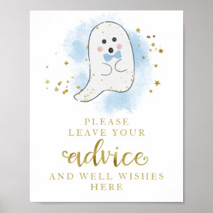 Halloween Ghost Boy Babydusche Hinweis Poster