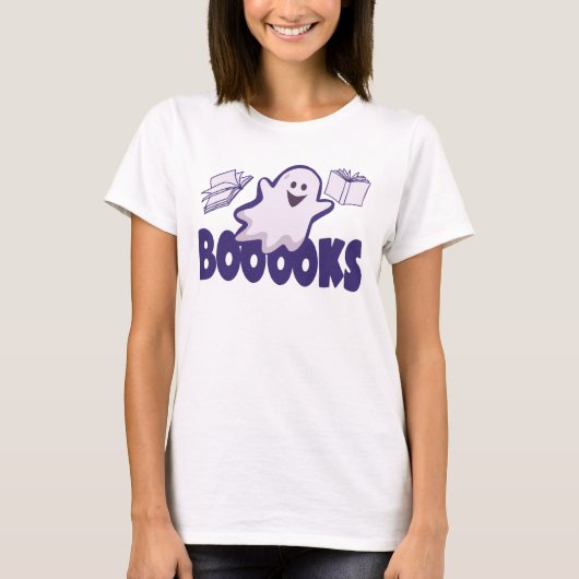 Halloween-Ghost-Buch T-Shirt (Vorderseite)