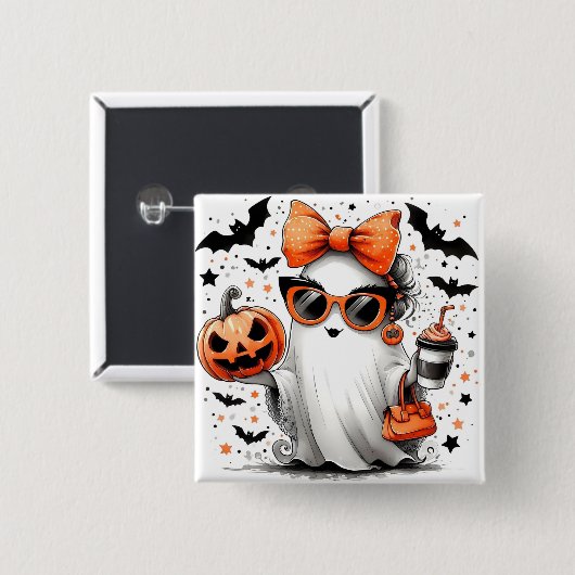 Halloween Ghost Button (Vorne & Hinten)