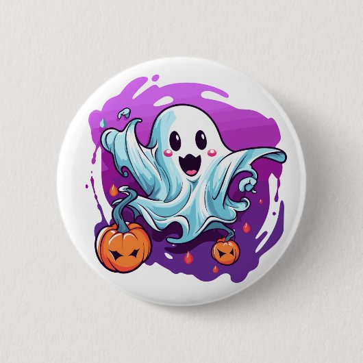 Halloween Ghost-Button Button (Vorderseite)