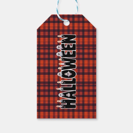 Halloween Ghost Candle Lettering Geschenkanhänger (Vorderseite)