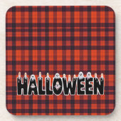 Halloween Ghost Candle Lettering Hard Getränkeuntersetzer (Vorderseite)