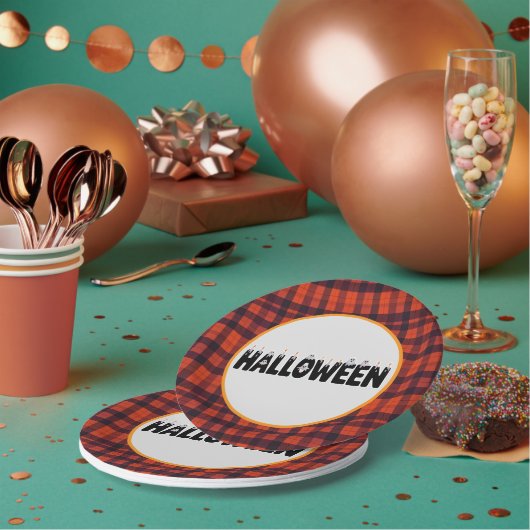 Halloween Ghost Candle Lettering Pappteller (Multi)