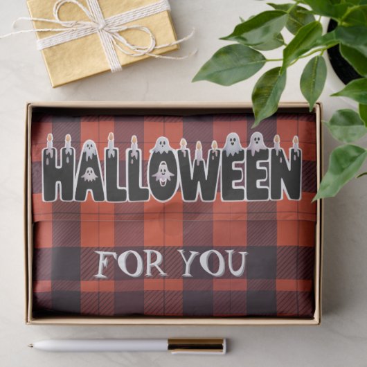 Halloween Ghost Candle Lettering Seidenpapier (Geschenk)