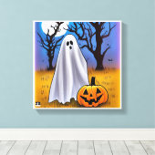 Halloween Ghost Canriesigen Kunst Leinwanddruck (Insitu (Holzboden))