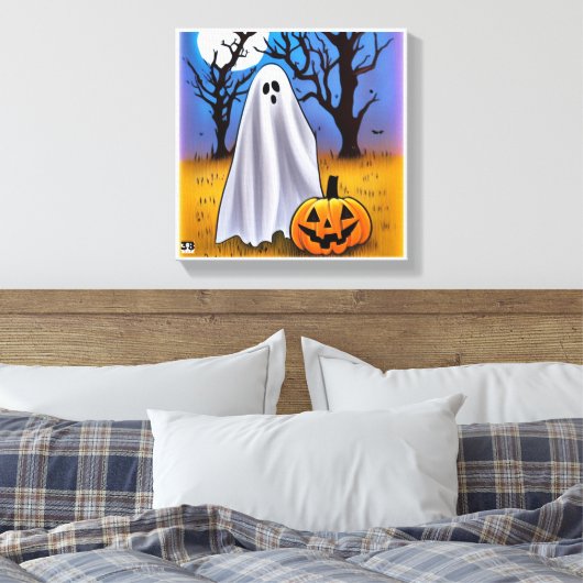 Halloween Ghost Canriesigen Kunst Leinwanddruck (Insitu (Schlafzimmer))