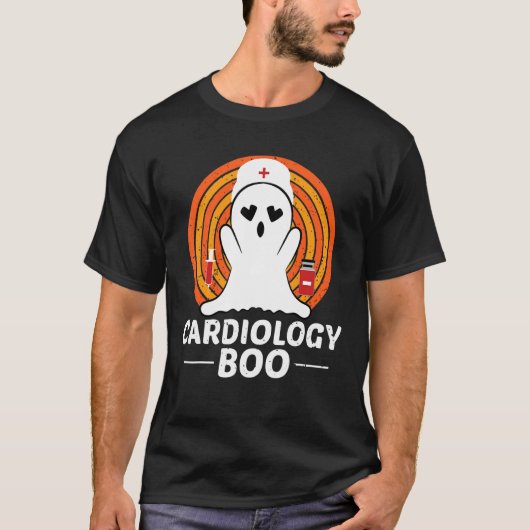Halloween Ghost Cardiology Boo Nurse Ghost Figurin T-Shirt (Vorderseite)