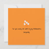 Halloween Ghost Cartoon Black Orange Fun Flat Karte (Rückseite)