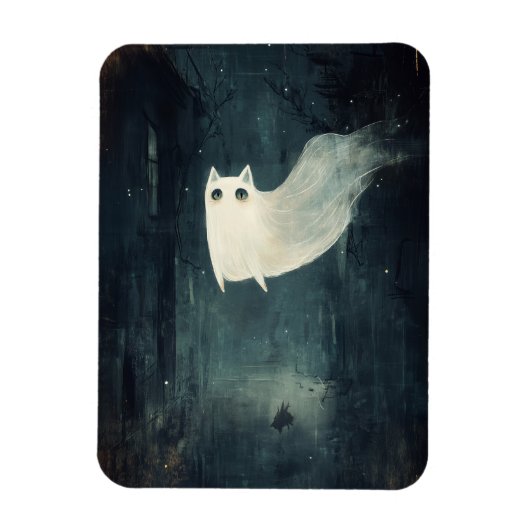 Halloween Ghost Cat Magnet (Vertikal)