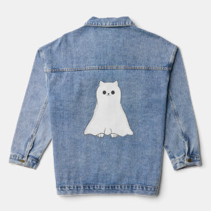 halloween ghost cat niedlich jeansjacke