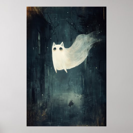 Halloween Ghost Cat Poster (Vorne)