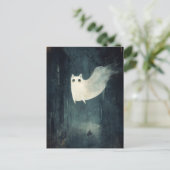 Halloween Ghost Cat Postkarte (Stehend Vorderseite)