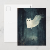 Halloween Ghost Cat Postkarte (Vorne/Hinten)